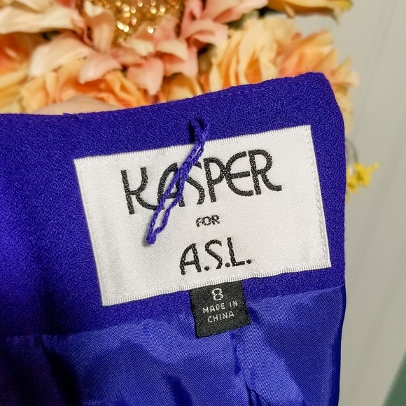 | kasper | blue v neck suit - Picture 5 of 7